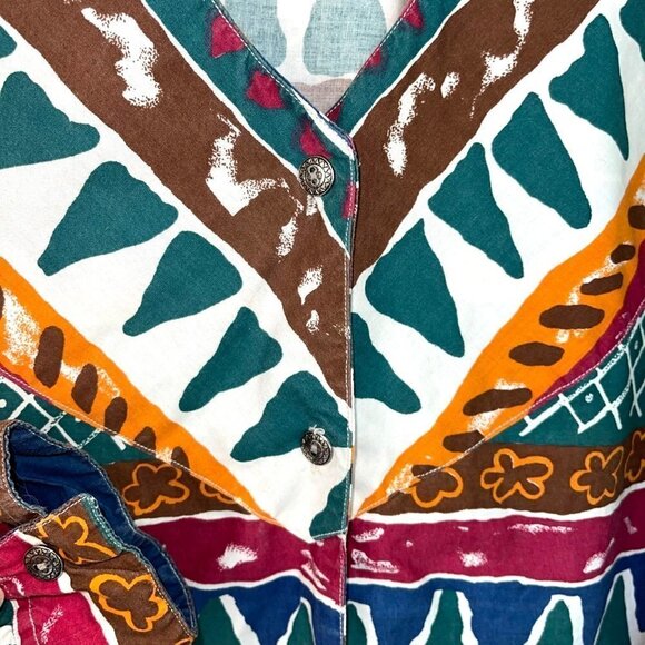 Cody James Southwestern Shirt Womens Size Large Vintage Button Front Long Sleeve - Picture 5 of 8